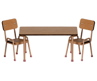 Maileg tafel en stoel set Dark Powder