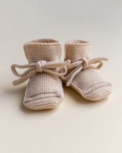Hvid booties wollen slofjes Oat