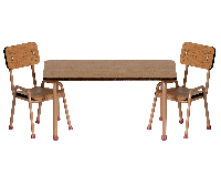 Maileg tafel en stoel set Dark Powder