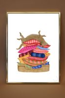 Poster Hond op de erwt van Getekenddoorzusje