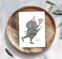 Verjaardagskaart Fijne verjaardag Olifant Adams Arts