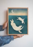 Poster Duikende Ijsberen van Getekenddoorzusje