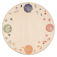 Houten seizoenen en elementen plateau Grapat