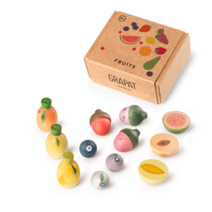 Grapat fruit set van hout