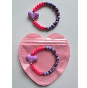 ByMelo armband Hart Paars in cadeauverpakking