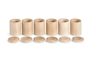 Houten bakjes met deksel naturel Grapat