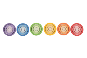 Houten ringen Grapat Regenboog