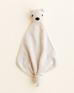 Hvid Teddy Tokki wollen knuffeldoekje Cream