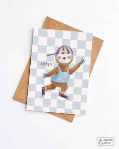 Verjaardagskaart Feest Luiaard Adams Art