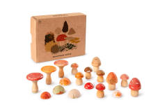 Grapat houten paddenstoelen