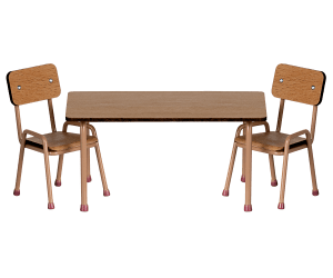 Maileg tafel en stoel set Dark Powder