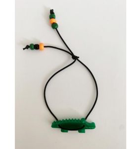 ByMelo armband Krokodil Zwart