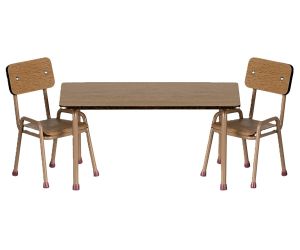 Maileg tafel en stoel set Dark Powder