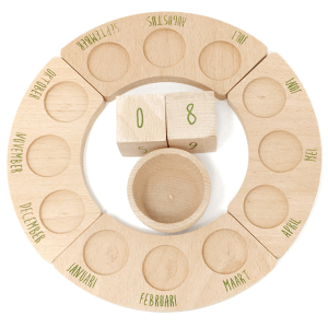 Eeuwigdurende houten kalender Grapat zonder poppetjes