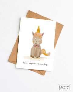 Fijne magische verjaardag Unicorn Adams Art