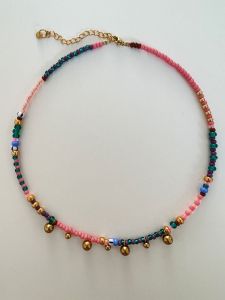 ByMelo roze ketting met balletjes