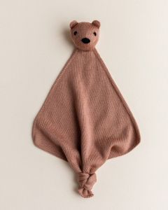 Hvid Teddy Tokki wollen knuffeldoekje Terracotta