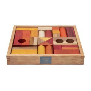 Wooden Story Houten Blokken in bak XL Warm 30 stuks